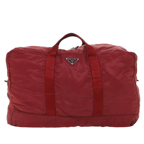PRADA Boston Bag Nylon Red Auth yb360 - Picture 13 of 16